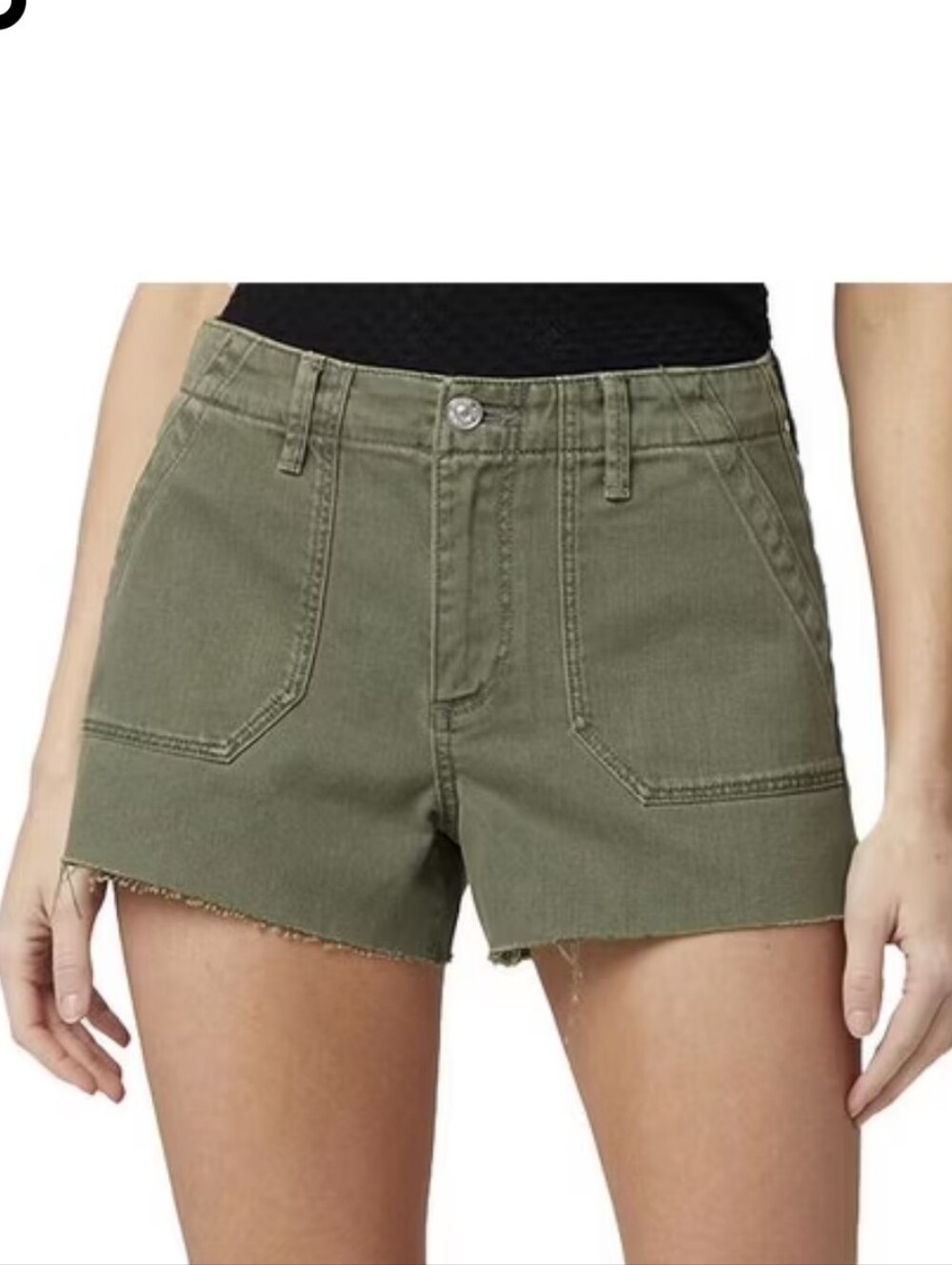 PAIGE Vintage Ivy Green Mayslie Utility Short Jean